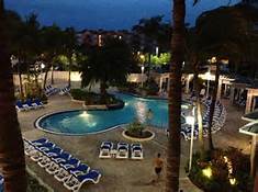 Nightime pool scene at the Hillton Doubletree Grand Key Resort in Key West