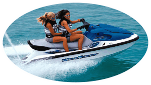 Two girls on a Key West jet ski rental