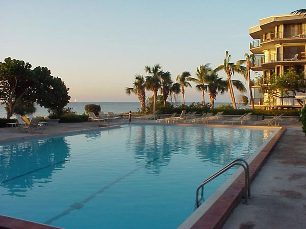 Pool located on the beach at the 1800 Atlantic Resort property