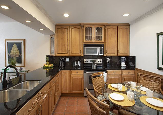 Kitchen with granite counters